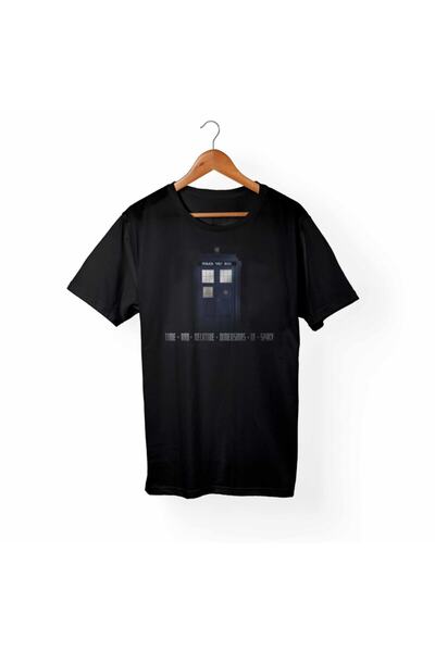 Alfa Tshirt Unisex Black Doctor Who Printed T-shirt