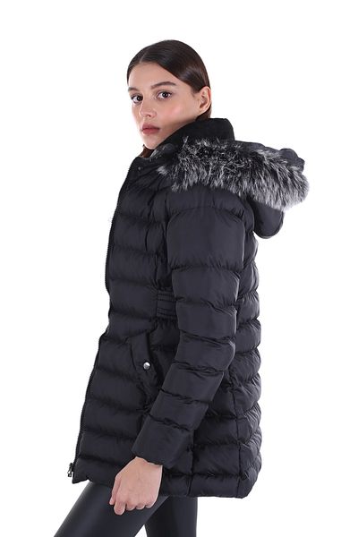 Brendon Women's Black Hooded Coat