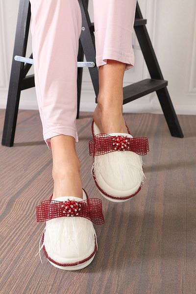 lohusahamile Women's Burgundy Maternity Slippers