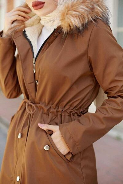 MODA STORE Women's Brown Coat