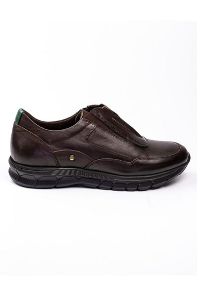 LUCIANO BELLINI 6005 Кафяви кожени мъжки ежедневни обувки, кафяви-40