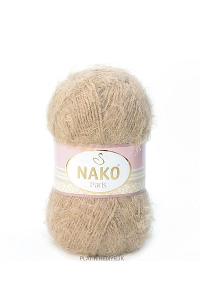 NAKO ( 5 Pieces ) Paris 11237 Light Brown Hand Knitted Threads Vest Cardigan Beret Floss Scarf Sweater Thread