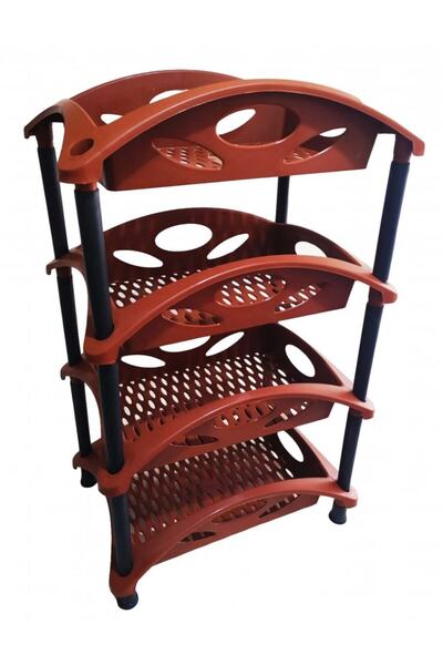 Mavis Sebzelik, 4 Katlı Plastik Sebzelik Kahverengi, Mutfak Düzenleyici, Orga...