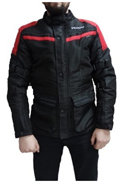 VENOM Erkek Kırmızı Touring Pro 4 Mevsim Motosiklet Montu