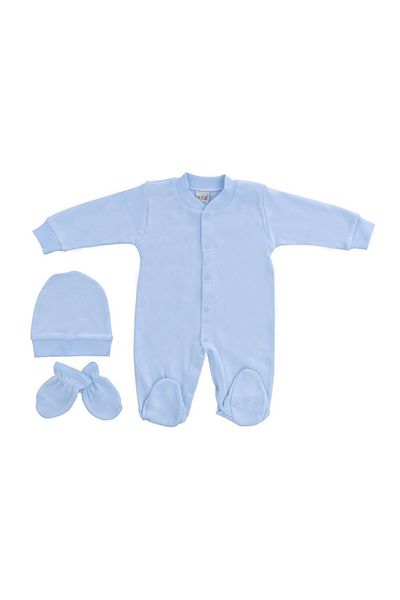 Sebi Bebe Baby Boy Blue 3-Piece Jumpsuit 4001