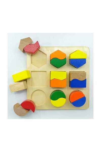 Bigpoint Hongji Wooden Geometric Shaped Blocks 18 Pieces