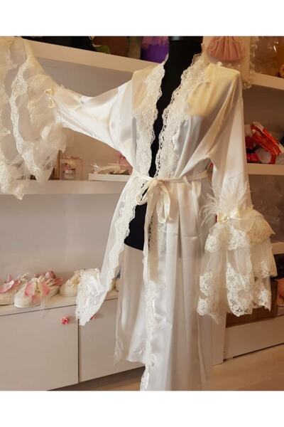 Tozpembebaby Women's Ecru Maternity Dressing Gown