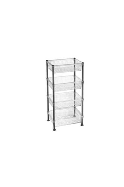 Genel Markalar 4 Katlı Şeffaf Plastik  Mutfak Dolabı Şifonyer