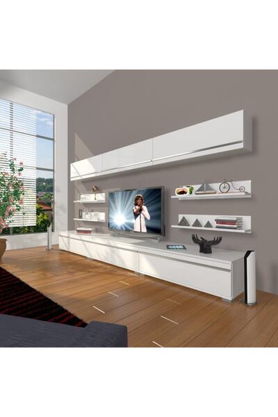 Decoraktiv Eko 8y Mdf Tv Ünitesi Tv Sehpası - Beyaz - Antrasit