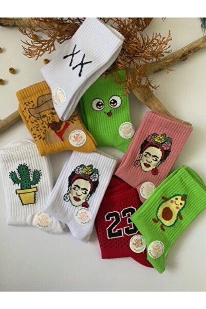 çorapdunyam Унісекс 8-пари серії кольорових візерункових тенісних шкарпеток O...