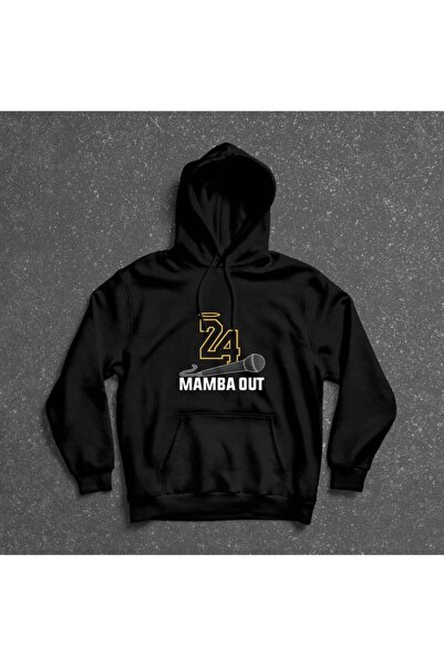 Unisex Siyah Kobe Bryant Mamba Out Hoodie