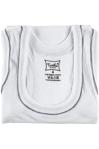 Tutku Tricou sport alb pentru băiat 6 bucăți 0130