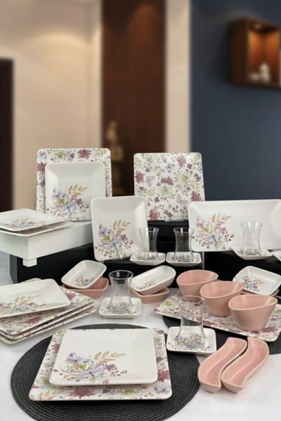 Keramika Siera Bahar Series 37 Piece Breakfast Set for 6 Persons