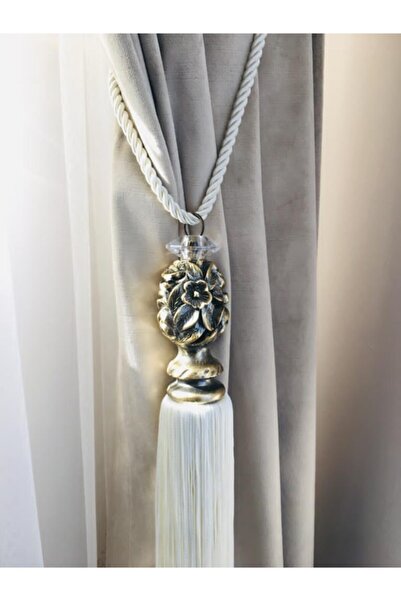 Doğukan perde aksesuarları Brç-212 Braçol Başlık Antik Eskitme Ip-krem Fon Pe...