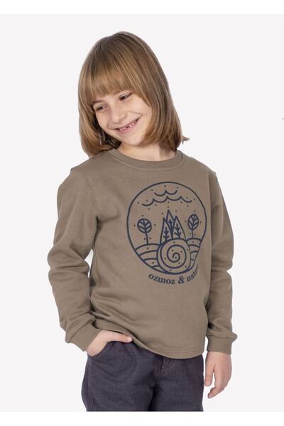 Ozmoz By Mukadder Özden Boys' Printed Khaki Sweatshirt