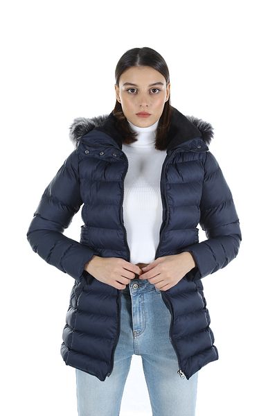 Brendon Women's Navy Blue Hooded Coat 522 20w32000522