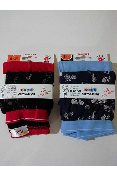 İlke Boy's Colorful Cotton Lycra Boxer 4 τεμαχίων