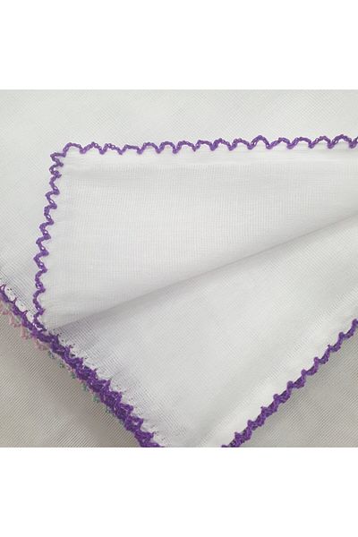 BENLİ 100% Cotton Cheesecloth Inner Cover Crochet Embroidered 80X80 cm