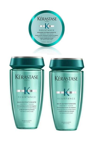 Kerastase Resistance Bain Extentioniste Saç Uzatan Şampuan 250 ml X 2 + Masque Extentioniste Saç Maskesi 75 ml