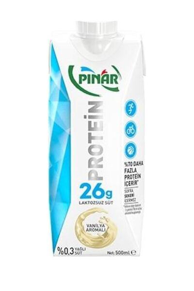 pınar süt Protein Laktozsuz Vanilyalı Süt 500 ml x 12 Adet | Yüksek Proteinli...