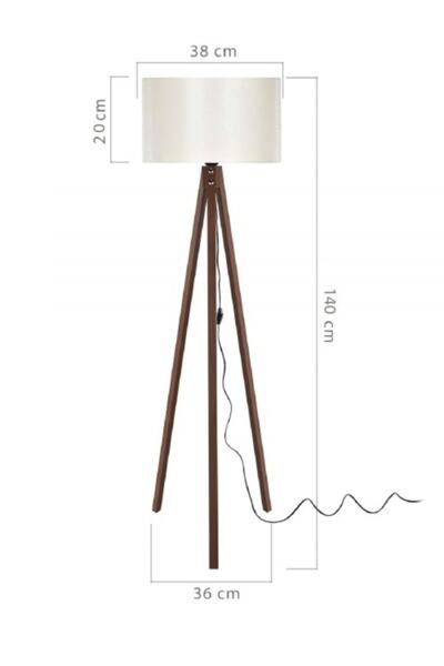 HOMİNG Lilya Ahşap Ayaklı Lambader