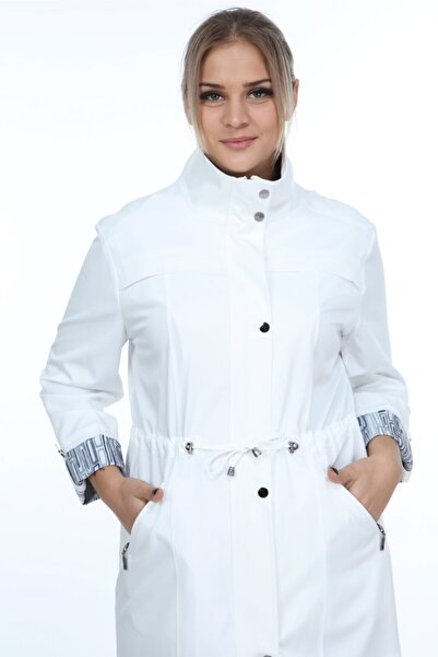 Veger Kadın Beyaz Trençkot