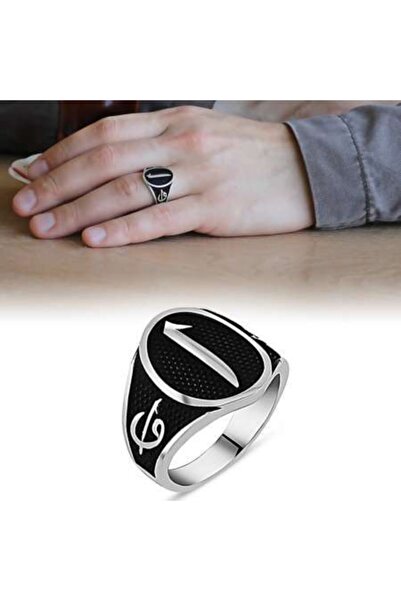 Genel Markalar Happymodds Elif Vav Yazılı Elif Motifli 925 Ayar Gümüş Erkek Y...