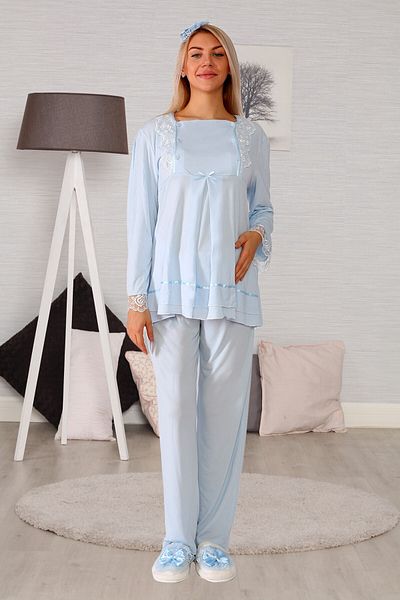 lohusahamile Set de pijamale de maternitate albastru pentru femei