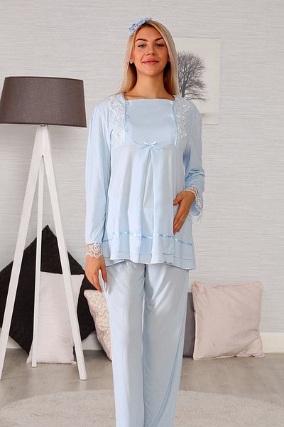 lohusahamile Set de pijamale de maternitate albastru pentru femei