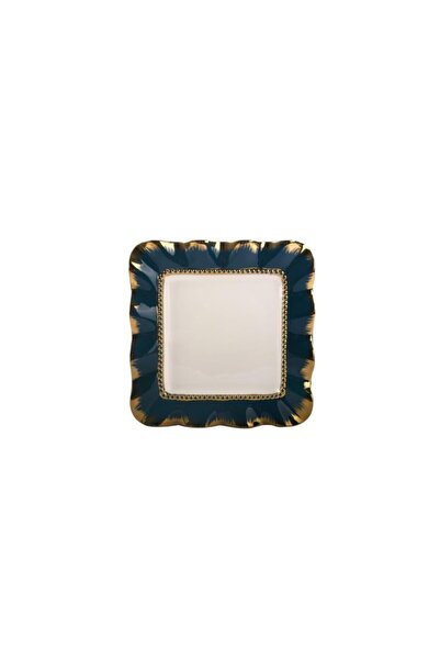 ROY KING Lacivert Altın Avangarde Sunum Tabak 27cm