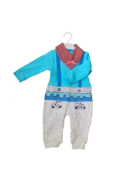Mymio Baby Boy Rompers - with Scarf and No Booties