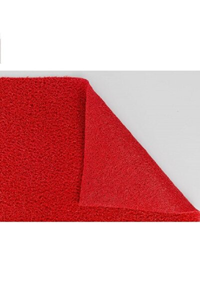 AKSEREN 100 X 200 Cm 14mm Pvc Kaydırmaz Kırmızı Kıvırcık Paspas