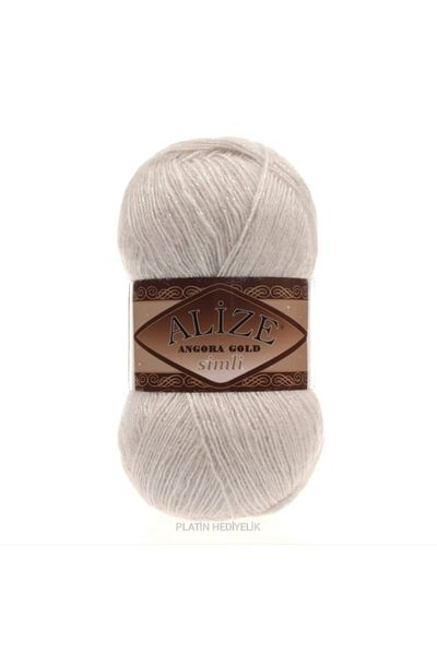 Alize (5 τεμάχια) Angora Gold Glitter 599 Bone Hand Knitting Yarns Γιλέκο Ζακέτα Κλωστή Φουλάρι Πουλόβερ