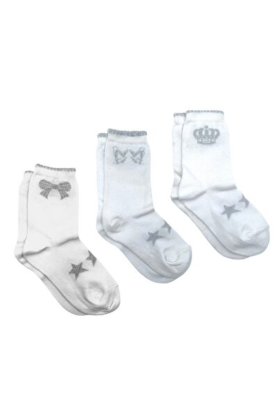 doashop Bb Glitter Patterned, Cotton Girl's Socks - Pack of 3