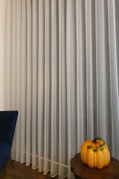 De'Vor Linen Tulle Curtain - White - Normal Pleat (1/2.5)