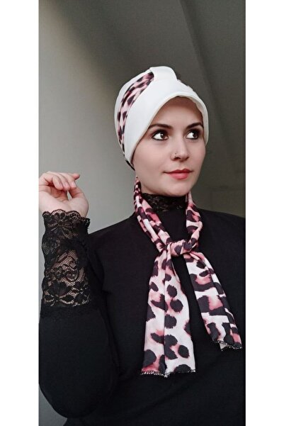 BAV Butik Ayvitrin المرأة ليوبارد وشاح بونيه إكرو