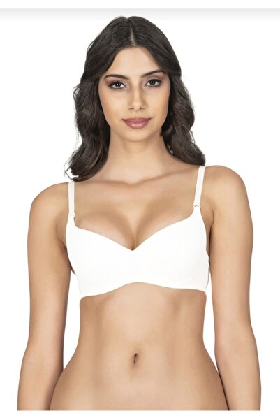 Belvü Kadın Dikişsiz Destekli Sütyen Ekru