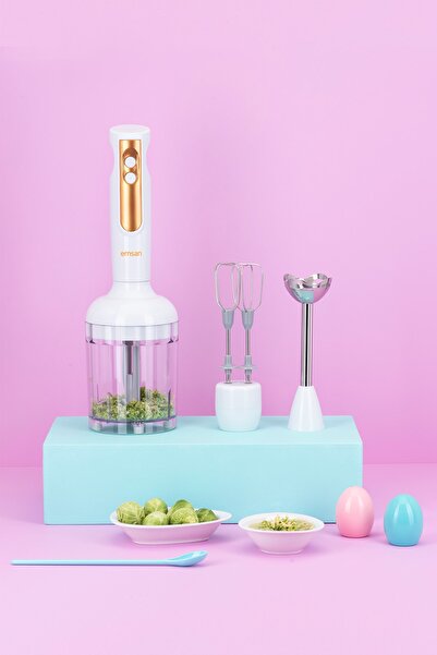 Emsan Powerpack Midi 4'lü Blender Set Beyaz