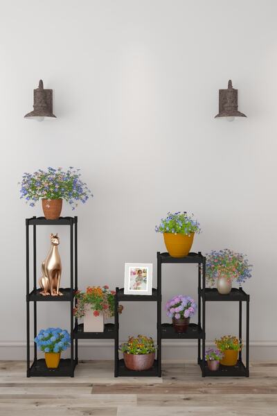 Armarks Işıl 10 Raflı Plastik Saksılık Dekoratif Çiçeklik Saksı Standı 31222_k_s