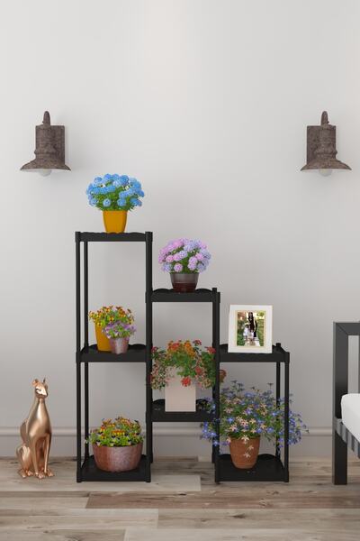 Armarks Işıl 7 Raflı Plastik Saksılık Dekoratif Çiçeklik Saksı Standı 322_k_s