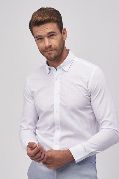 AC&Co / Altınyıldız Classics Men's White Tailored Slim Fit Slim Fit Shirt