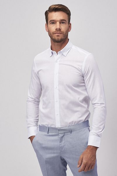 AC&Co / Altınyıldız Classics Men's White Tailored Slim Fit Slim Fit Shirt