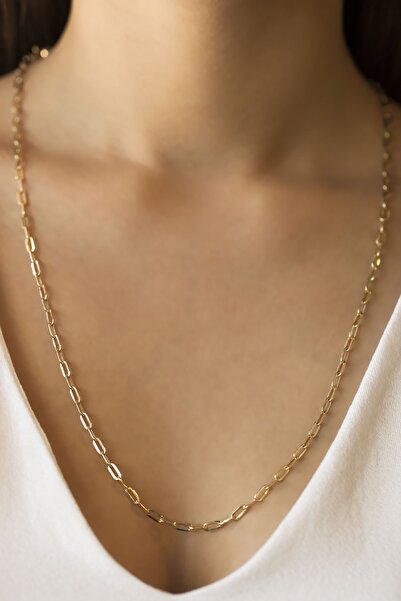 Uşaklıhafız kuyumculuk 14 Ayar Altın Ataç Zincir Kolye 60 cm