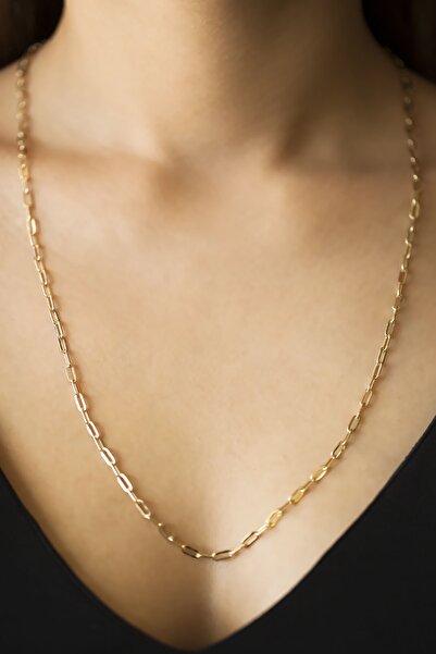 Uşaklıhafız kuyumculuk 14 Ayar Altın Ataç Zincir Kolye 60 cm