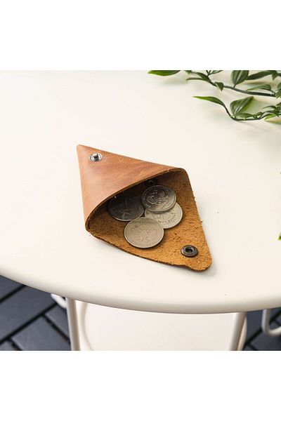 Modica Bamby - Real Leather Multi-Purpose Tan Coin Jewelry Pouch