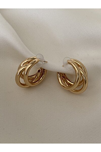 vi store vi jewelry Çelik 3 Lü Halka Küpe