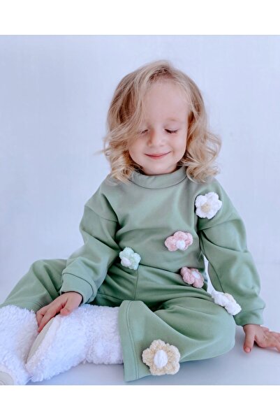 le petit sole Girl's Suit Floral Braided