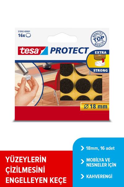 Tesa Protect Çizilmeye Karşı Koruma Sağlayan Keçe, Yuvarlak, 18mm, 16 adet, k...