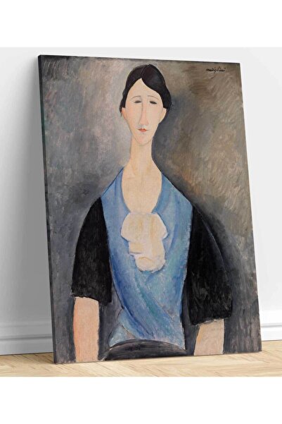StellaStore Amadeo Modigliani Mavili Genç Kadın Kanvas Tablo