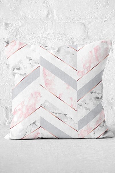 Nish & Royal غطاء وسادة بتصميم هندسي مع أرضية رخامية